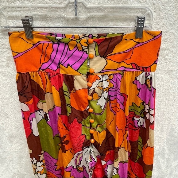 Cole of California vintage 70s beach skirt colorful neon floral women’s small - Picture 9 of 10
